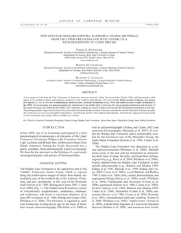 From the Upper Cretaceous of West Antarctica, with Description of a New Species