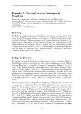 Exkursion 6: Trias Und Jura Von Göttingen Und Umgebung