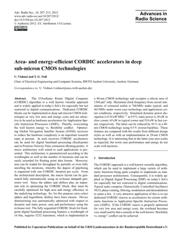 Area- and Energy-Efficient CORDIC Accelerators in Deep Sub-Micron