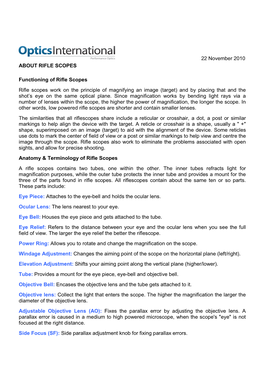 About Rifle Scopes