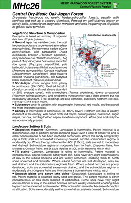 Mhc26 Central Dry-Mesic Oak-Aspen Forest Factsheet