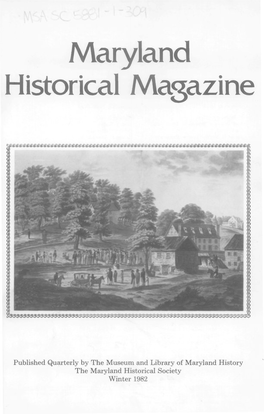 Maryland Historical Magazine, 1982, Volume 77, Issue No. 4