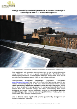 Energy Efficiency and Microgeneration in Historic Buildings in Edinburgh's