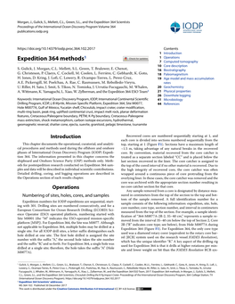 Expedition 364 Methods1 1 Operations 7 Computed Tomography 10 Core Description S