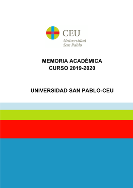 Memoria Académica Curso 2019-2020 Universidad San Pablo-Ceu