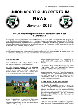 USK NEWS Sommer 2013