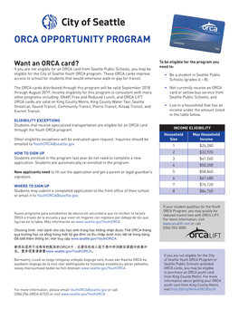 Orca Opportunity Program