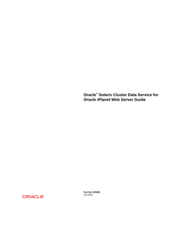 Oracle® Solaris Cluster Data Service for Oracle Iplanet Web Server Guide