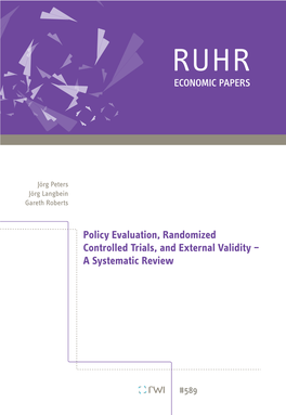 Policy Evaluation, Randomized Controlled Trials, and External Validity – a Systematic Review