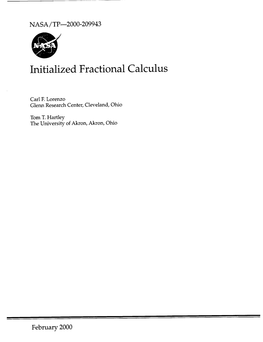 Initialized Fractional Calculus