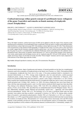 Confocal Microscopy Refines Generic Concept of a Problematic Taxon