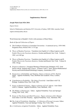Supplementary Material: Historical Records of Australian Science, 2019, 30(1), 32–41