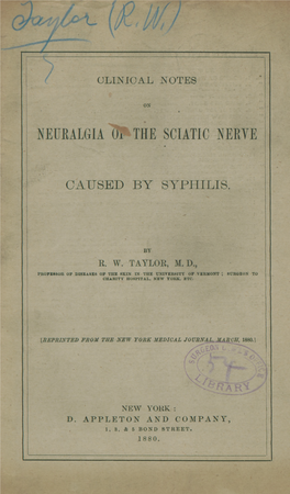 Clinical Notes on Neuralgia of the Sciatic Nerve Caused by Syphilis