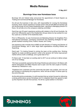 See the Bunning Media Release Here