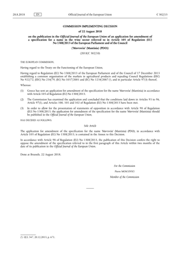 Commission Implementing Decision of 22 August 2018 on the Publication