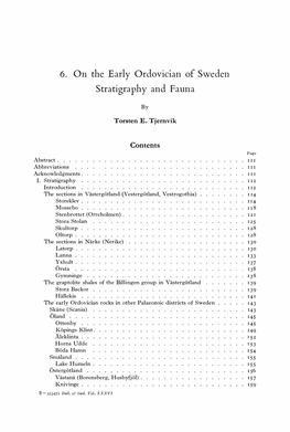 On the Early Ordovician of Sweden 139