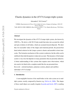 Chaotic Dynamics in the (47171) Lempo Triple System