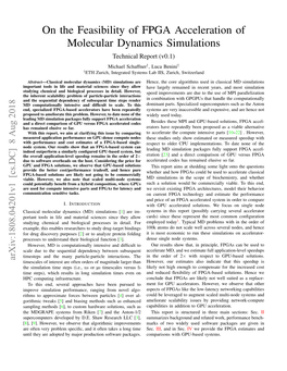 On the Feasibility of FPGA Acceleration of Molecular Dynamics Simulations