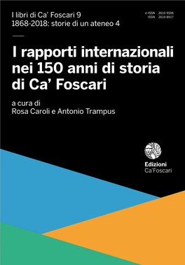 1212121212 I Rapporti Internazionali Nei 150 Anni Di Storia Di Ca' Foscari