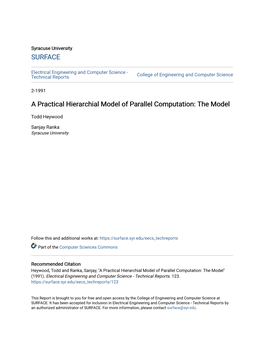 A Practical Hierarchial Model of Parallel Computation: the Model