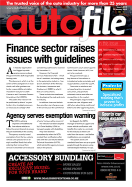 Finance Sector Raises Issues with Guidelines