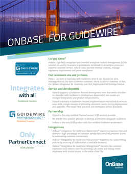 Fact Sheet: Onbase for Guidewire