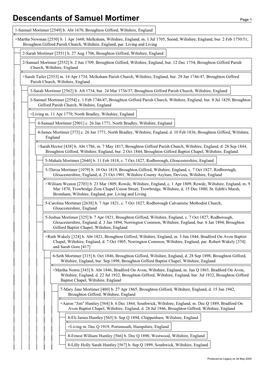 Descendants of Samuel Mortimer Page 1