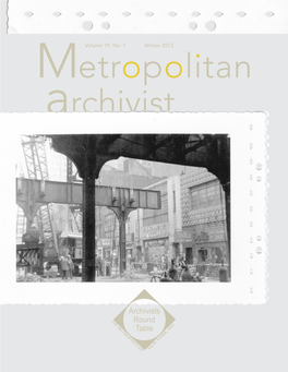 Metropolitan Archivist, Volume 19, No. 1