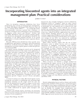 Incorporating Biocontrol Agents Into an Integrated Management Plan: Practical Considerations