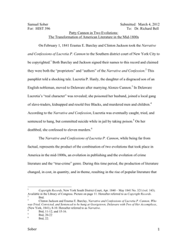 Dr. Richard Bell Patty Cannon in Two Evolutions: the Transformation of American Literature in the Mid-1800S