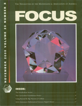 4 Fermat's Last Theorem: the Musical Please Address Advertising Inquiries To: Carol Baxter, MAA; Cbaxter@Maa.Org 5 the Icosahedron Society President: Thomas F