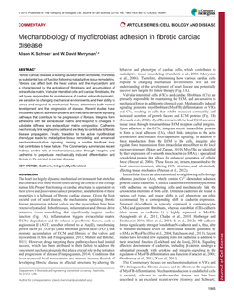 Mechanobiology of Myofibroblast Adhesion in Fibrotic Cardiac Disease Alison K