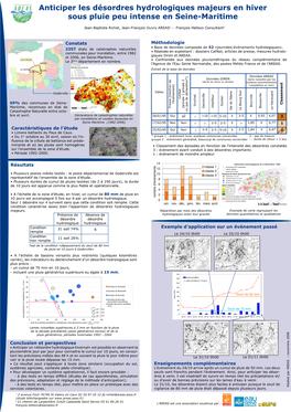 Anticiper Les Désordres Hydrologiques Majeurs En Hiver Sous Pluie Peu Intense En Seine-Maritime