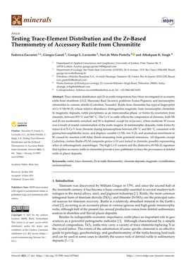 Testing Trace-Element Distribution and the Zr-Based Thermometry of Accessory Rutile from Chromitite