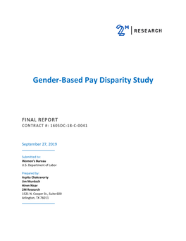 Gender-Based Pay Disparity Study