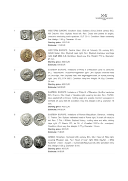 1 WESTERN EUROPE. Southern Gaul. Sotiates (Circa 2Nd-St Century BC). AR Drachm. Obv: Stylized Head Left. Rev: Cross with Pellets