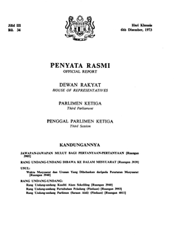 Penyata Rasmi Official Report