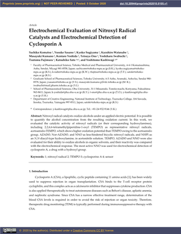 Electrochemical Evaluation of Nitroxyl Radical Catalysts and Electrochemical Detection of Cyclosporin A