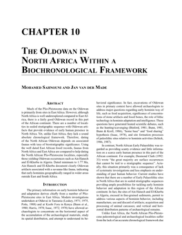 Chapter 10 the Oldowan in North Africa Within a Biochronological Framework