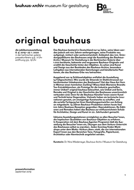 Original Bauhaus Die Jubiläumsausstellung Das Bauhaus Bestand in Deutschland Nur 14 Jahre, Seine ­Ideen Wer- 6