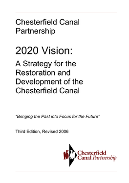 2020 Vision: a Strategy for the Restoration and Development of the Chesterfield Canal