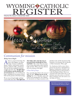 WYOMING CATHOLIC Volume 59 | Registerissue 4 | December 2020