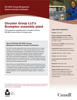 ISO 50001 Case Study: Chrysler Brampton