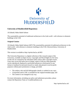 University of Huddersfield Repository