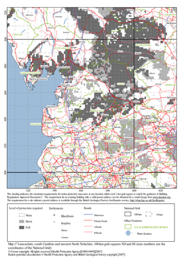 Map 17 Lancashire, South Cumbria and Western North Yorkshire, 100-Km Grid Squares SD and SE (Axis Numbers Are the Coordinates of the National Grid) © Crown Copyright