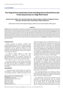 Two-Staged Pancreatoduodenectomy Including Interventional Pancreatic Fistulo-Jejunostomy in a High-Risk Patient