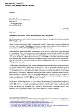 Letter to HM Treasury on Safe Harbour Provisions