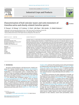 Characterization of Leaf Cuticular Waxes and Cutin Monomers Of