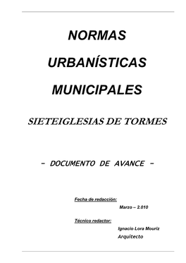 Normas Urbanísticas Municipales Sieteiglesias De Tormes
