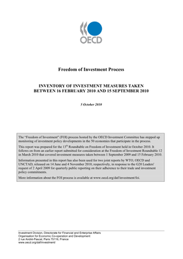 Freedom of Investment Process